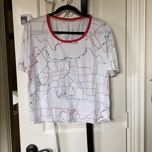 red, white, & blue shirt